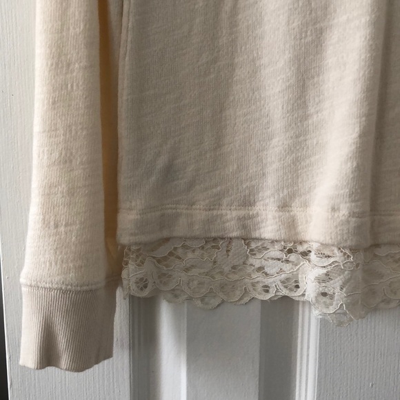LOFT sweatshirt with lace at bottom - M - Picture 2 of 3